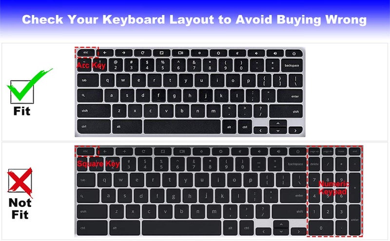 MUBUY-GOL Keyboard Cover for Acer Chromebook 311 314 315 R721T CP311 C721 C722 C733 CB311 C933 CB314 CB315, Chromebook 511 512 514 C741 C851 CB512 CB514, Chromebook 712 714 C871 CB714, Spin 11 311 511-GP - Image 2